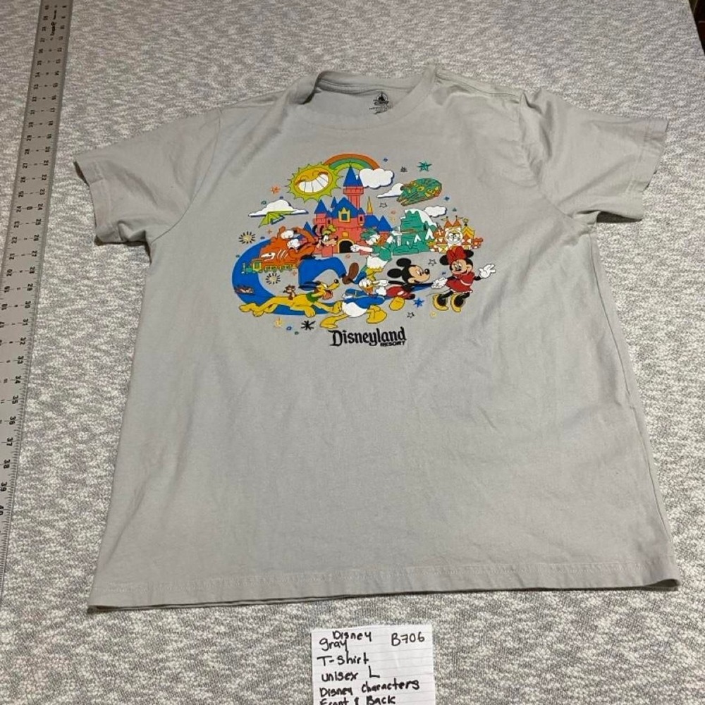 Disney gray t-shirt Disneyland castle/characters graphic unisex L. SKU-B706